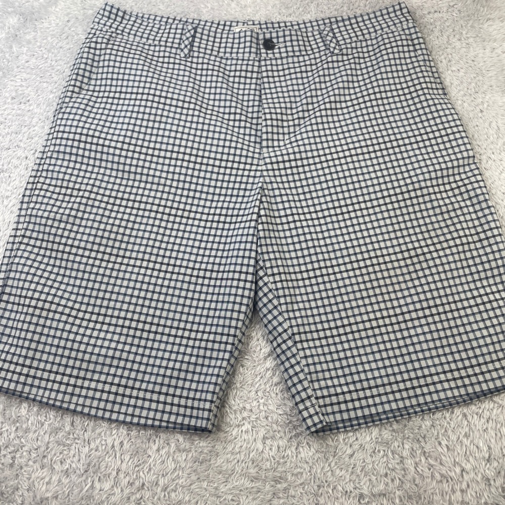 Adidas Golf Shorts Mens 36 Blue White Plaid Checkered Performance Athletic